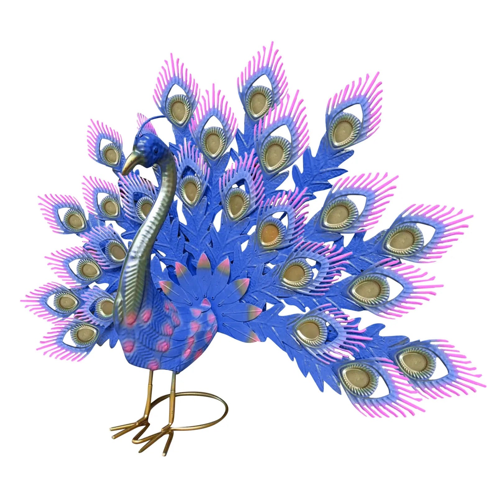 Peacock Statue Sculpture Handmade Crafts Ornament Animal Figurine Standing Post image 0