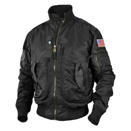 Men Tactical Military Jackets Big Pocket Pilot Baseball Air Force Coat ArmyGree image 1