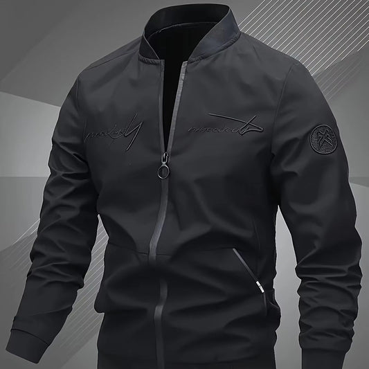 Trendy Men alphabet embroidered bomber jacket - design, versatile cas