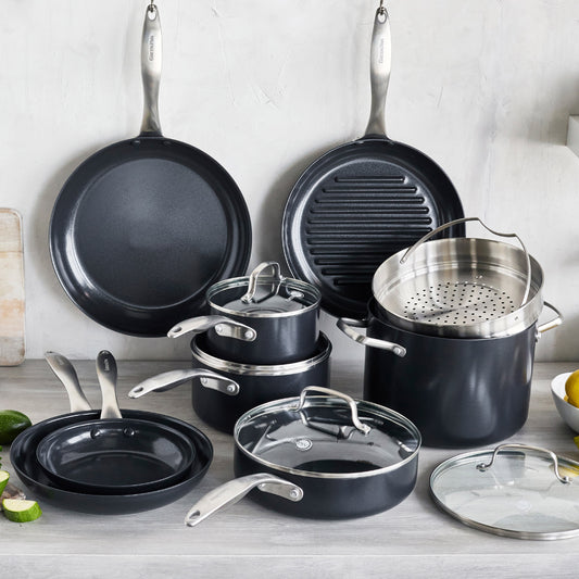 GreenPan Black Pro Ceramic Nonstick 13-piece Cookware Set image 0