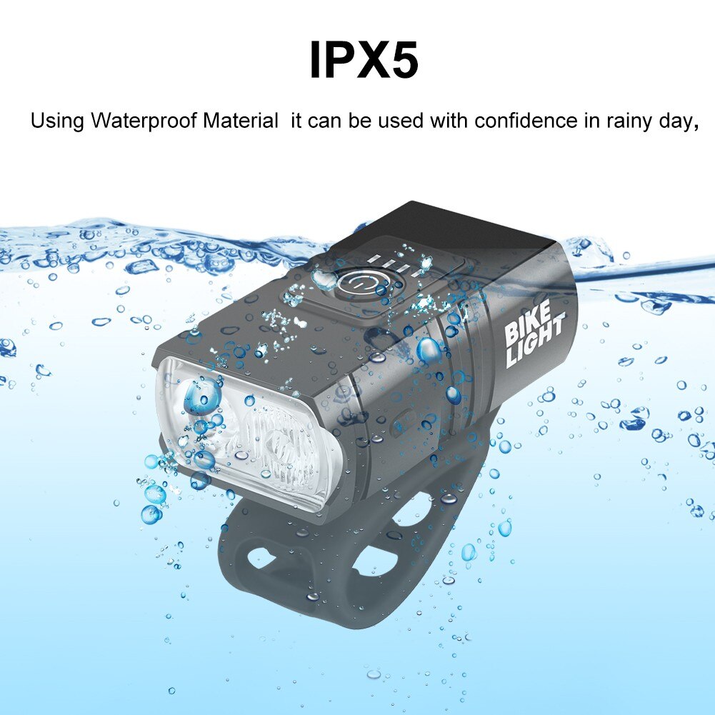 BK02 Bike Light USB Rechargeable T6 LED Bicycle Lights 6 Modes MTB Flashlight B image 6