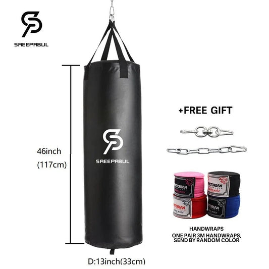 100/120cm Unfilled Heavy Punching Bag  Boxing Sandbag with Hanging image 0