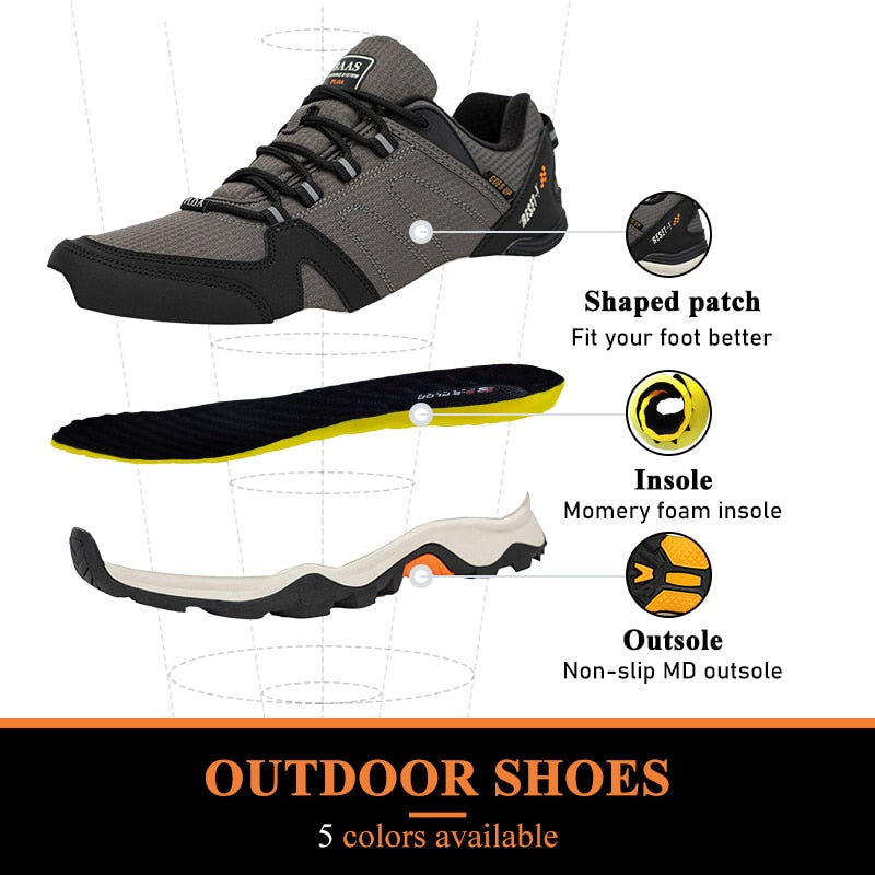 Baasploa 2022 Men's Waterproof Leather Hiking Shoes Non-slip Wear-resistant Out image 6