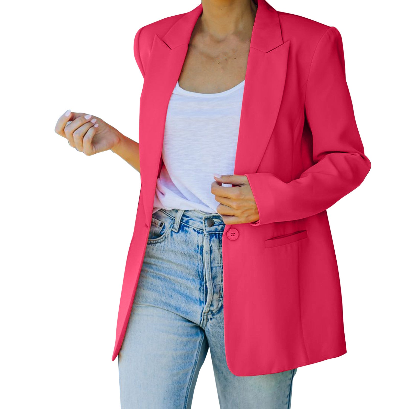 Autumn Pink Blazer Women Slim Elegant Blazers Jacket Women's Buttons Double Bre image 1