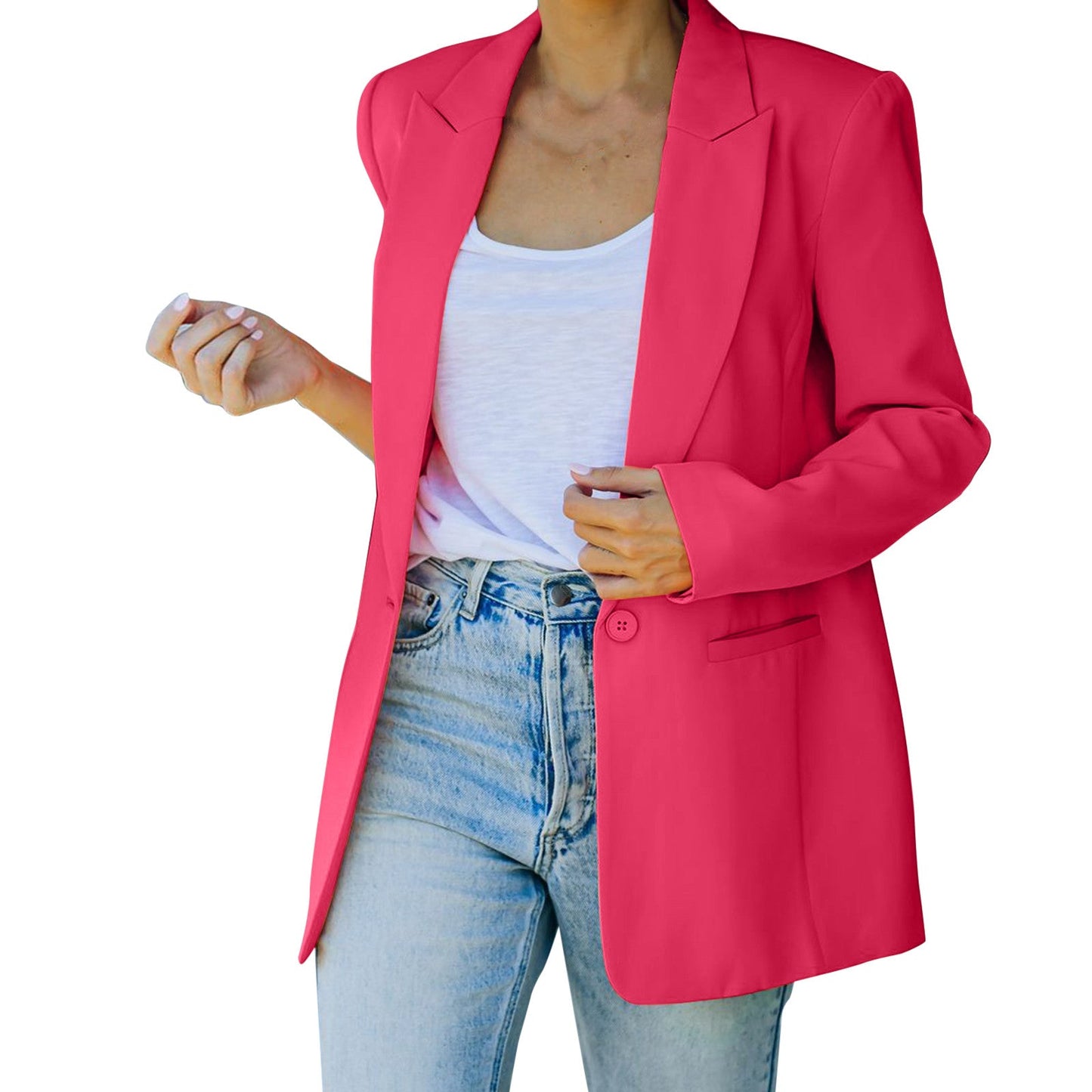 Autumn Pink Blazer Womenlim  Blazers Jacket Women Buttons Double Bre