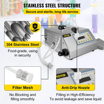 VEVOR Liquid Filling Machine 5-3500 ml GFK160 Digital Control Water Drink Perfu image 5