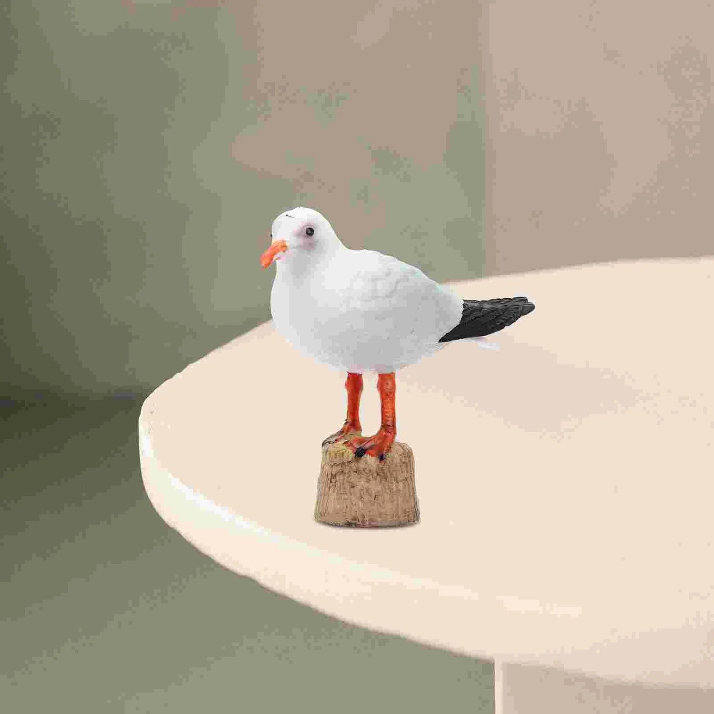 Red-billed Gull Model Garden Bird Sculpture Tabletop Decor Seagull Figurine Res image 5