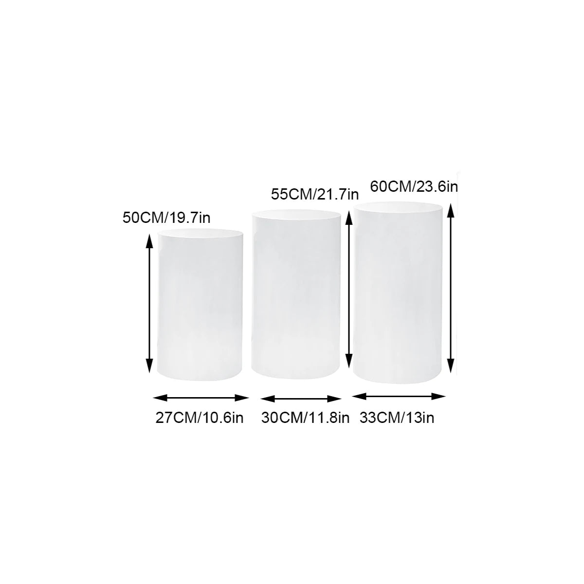 White Gold New Round Cylinder Pedestal Display Art Decor Plinths Pillars for DI image 4