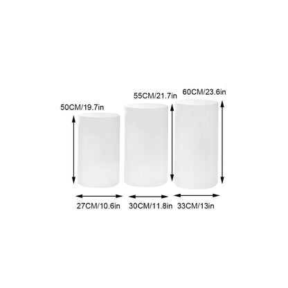 White Gold New Round Cylinder Pedestal Display Art Decor Plinths Pillars for DI image 4