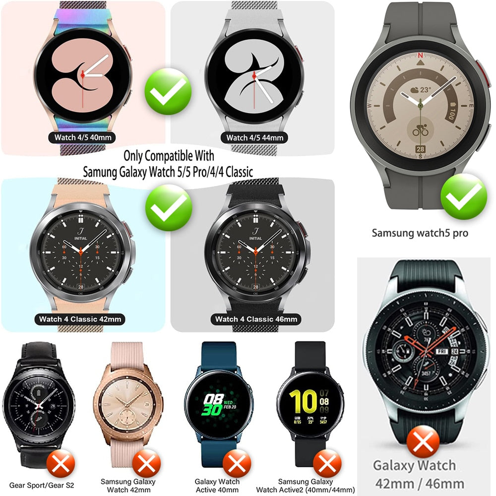 Galaxy Watch 4 5 Stainless Steel Strap Samsung Watch4/5/6 44mm 40mm Classic 47m image 6