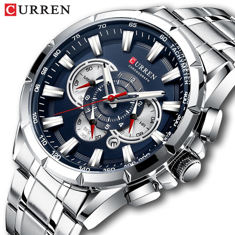 Curren Men’s Watches Top Brand Luxury Chronograph Quartz Men Watch Waterproof S image 1