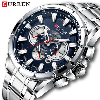 Curren Men’s Watches Top Brand Luxury Chronograph Quartz Men Watch Waterproof S image 1