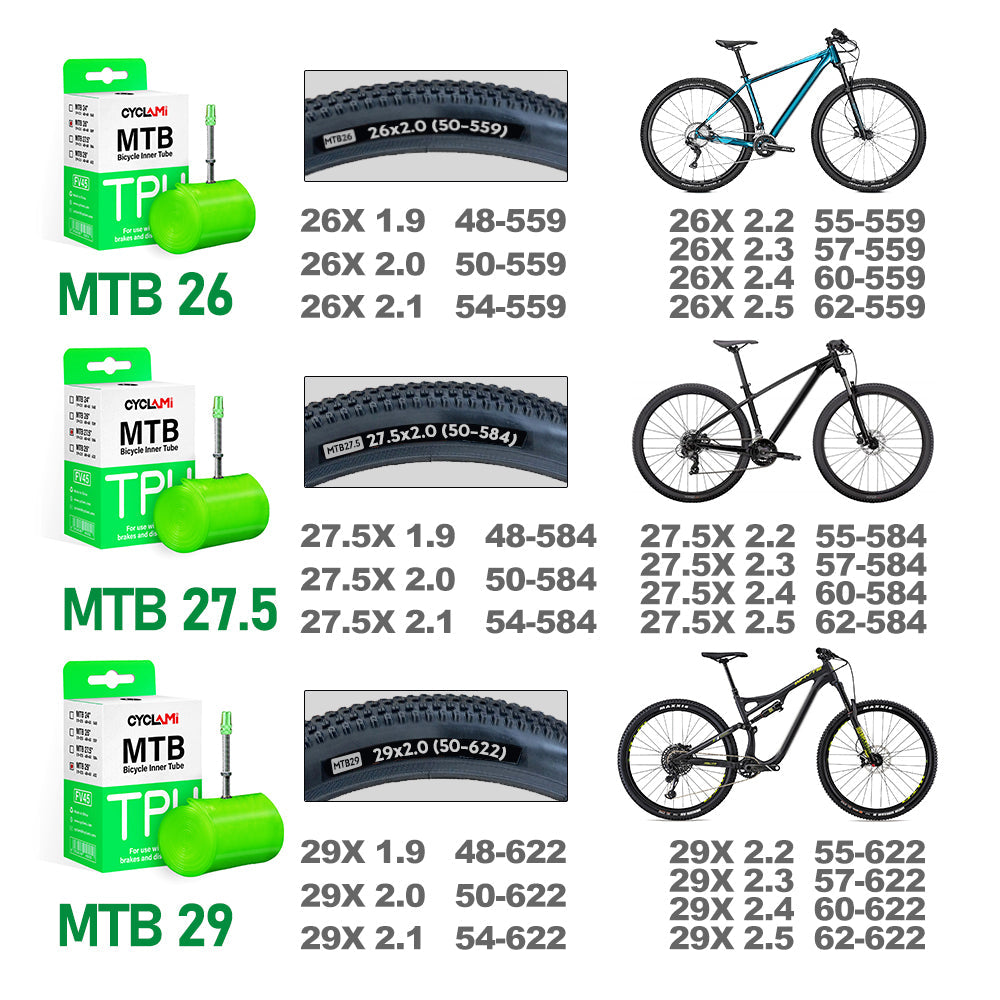 2pcs CYCLAMI Ultralight Bike Inner Tube 26 27.5 29 "es MTB Bicycle TPU Mater image 1