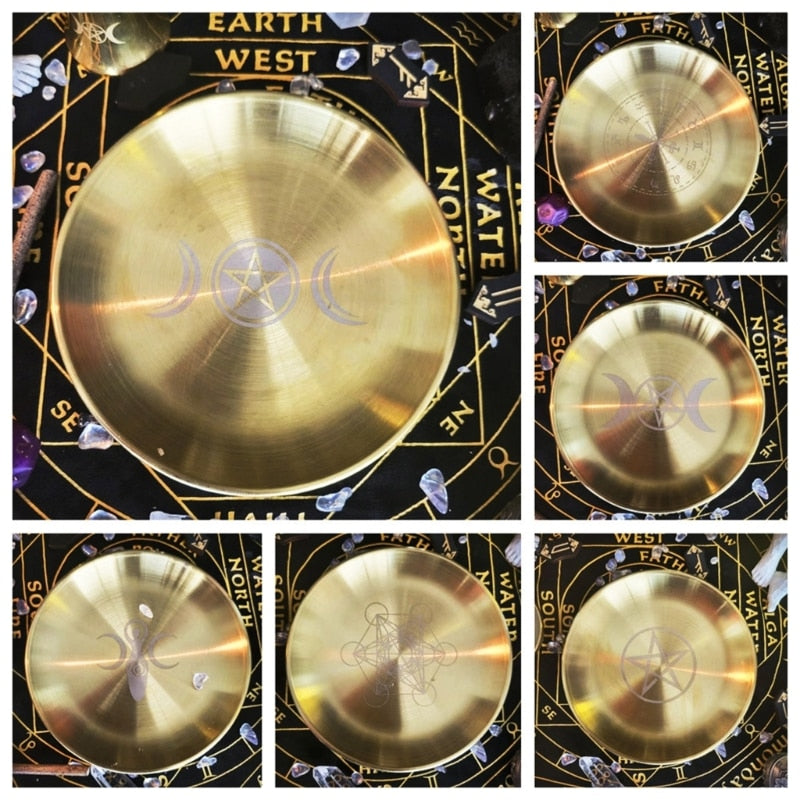 Pentagram Altar Ritual Burning  Holder Plate Stainless Steel Offering  Burning image 0