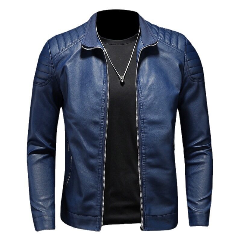 2024 Moto Pu Leather Jacket Men Winter Leahter Jacket Male Stand Collar Casual  image 6