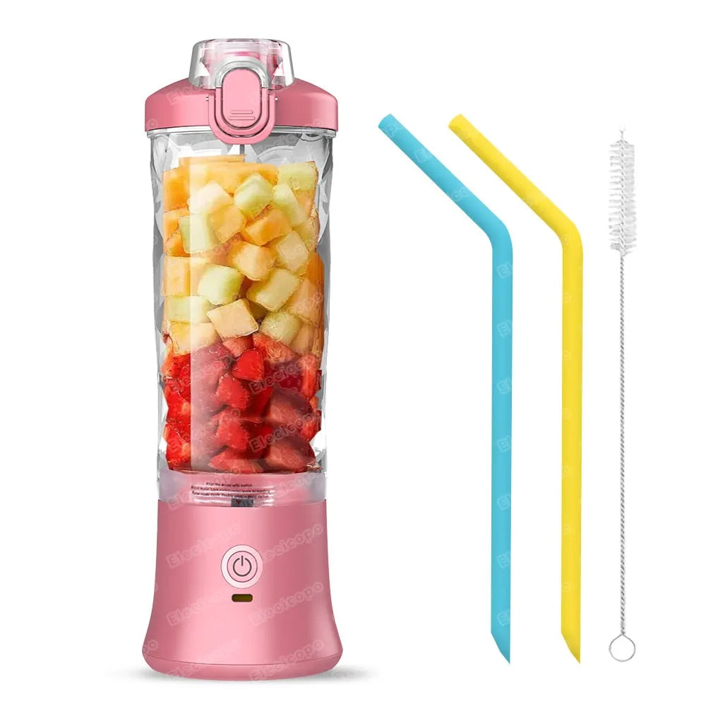 Portable blender mixer 600ML Electric Juicer Fruit Mini Blender 6 Blades For Sh image 7