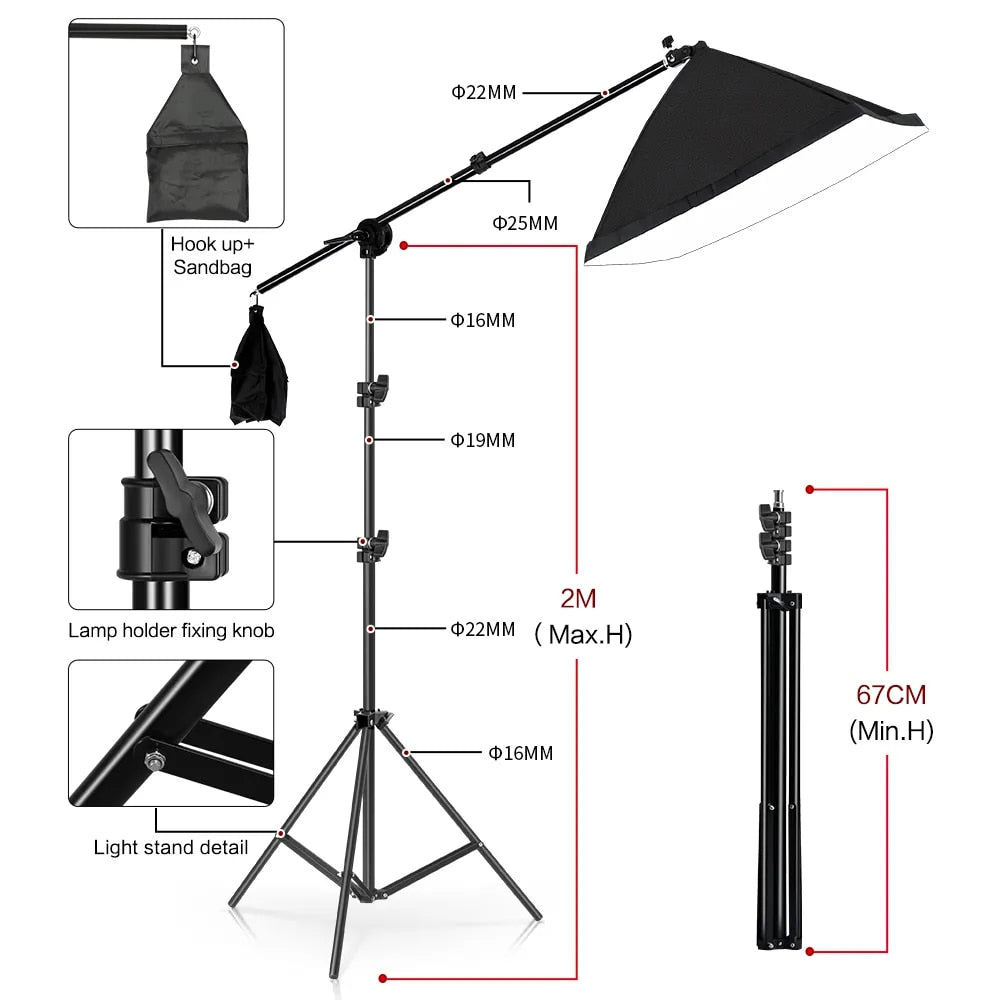 Pography Lighting Kit With 2x2M Po Background Muslin Backdrops Softbox Li image 3
