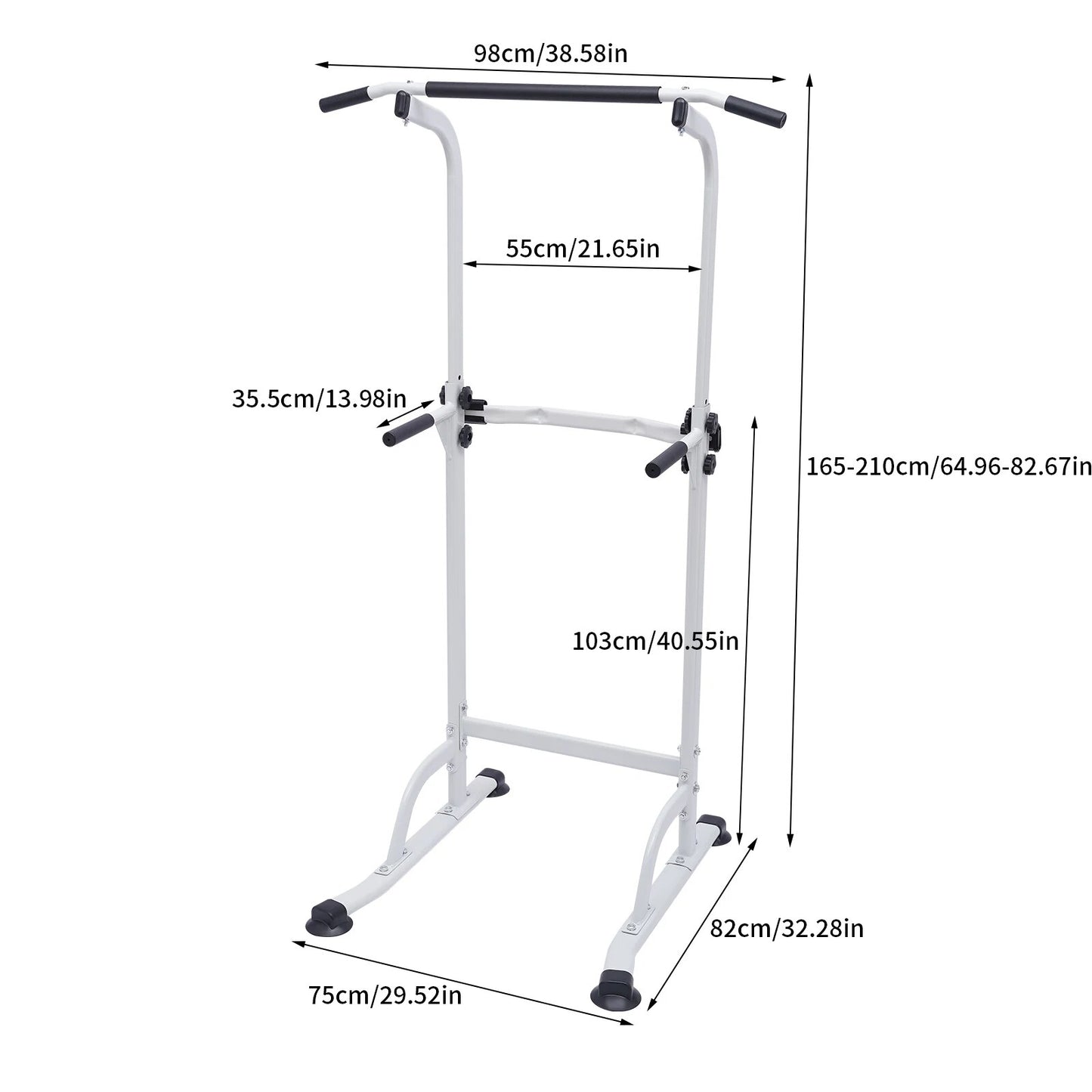Adjustable Pull-up Dip Station, Power Tower, Pull-ups Stand for Home Gym, Stren image 0