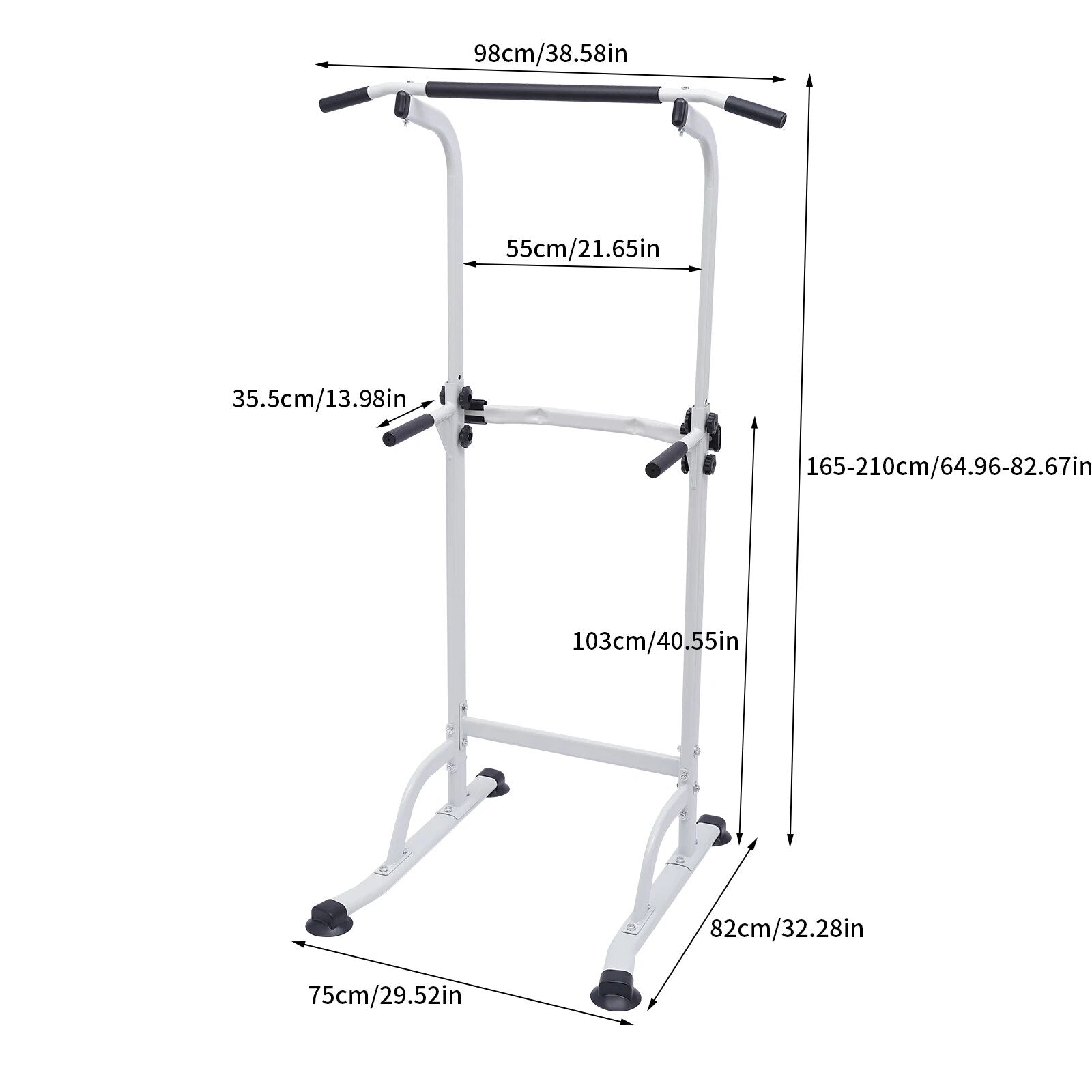 Adjustable Pull-up Dip Station, Power Tower, Pull-ups Stand for Home Gym, Stren image 0