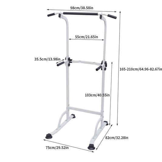Adjustable Pull-up Dip Station, Power Tower, Pull-ups Stand for Home Gym, Stren image 0