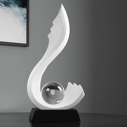 Nordic Style Home Decorations Irregular Wave Statue Crystal Ball Simple Living image 0