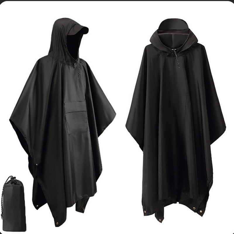 3 In 1 Outdoor Military Raincoat Hooded Sleeve Waterproof Rain Poncho Motorcycl image 4