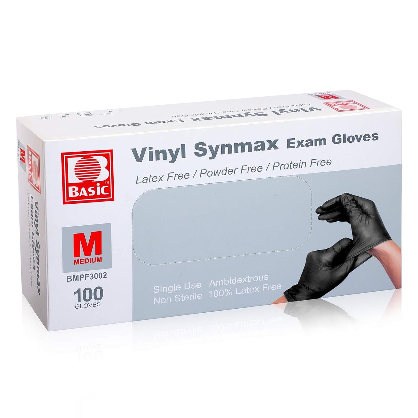 Black Disposable Vinyl Exam Gloves,100 Count Latex Free Powder Free for Househo image 0