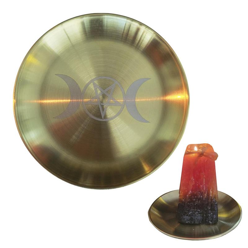 Star Pendulum Board Altar Candlestick Witch Candle Holder Serving Tray Stainles image 8