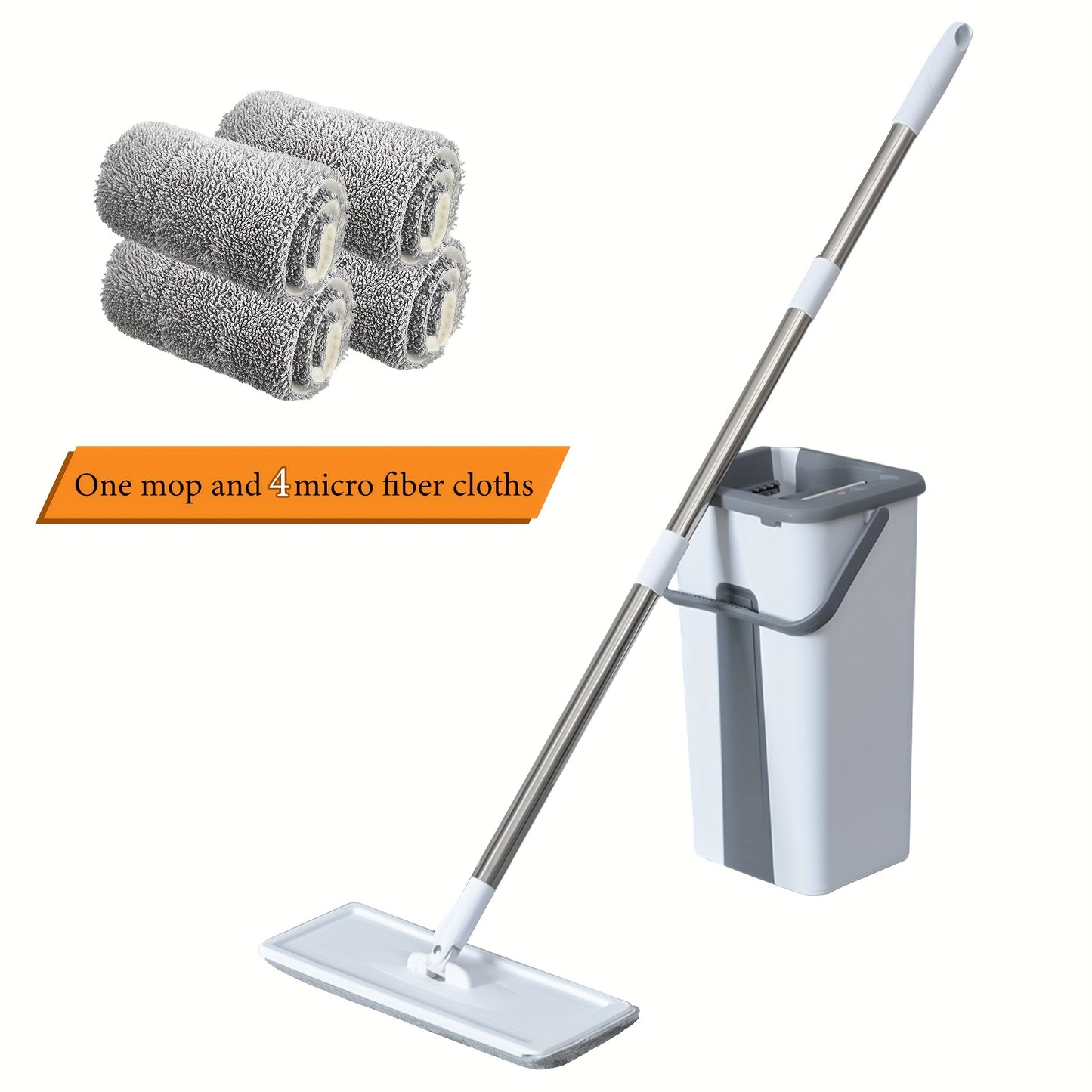 2/4pcs Magic Mop and Bucket Set “ Spin 360 Flat Mop, Wet Dry Cleaning Tool for  image 2