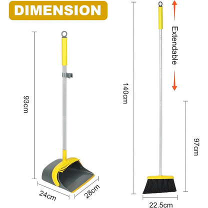 broom and dustpan set with 54 inch long handle - Suitable dust pan and brush com image 5