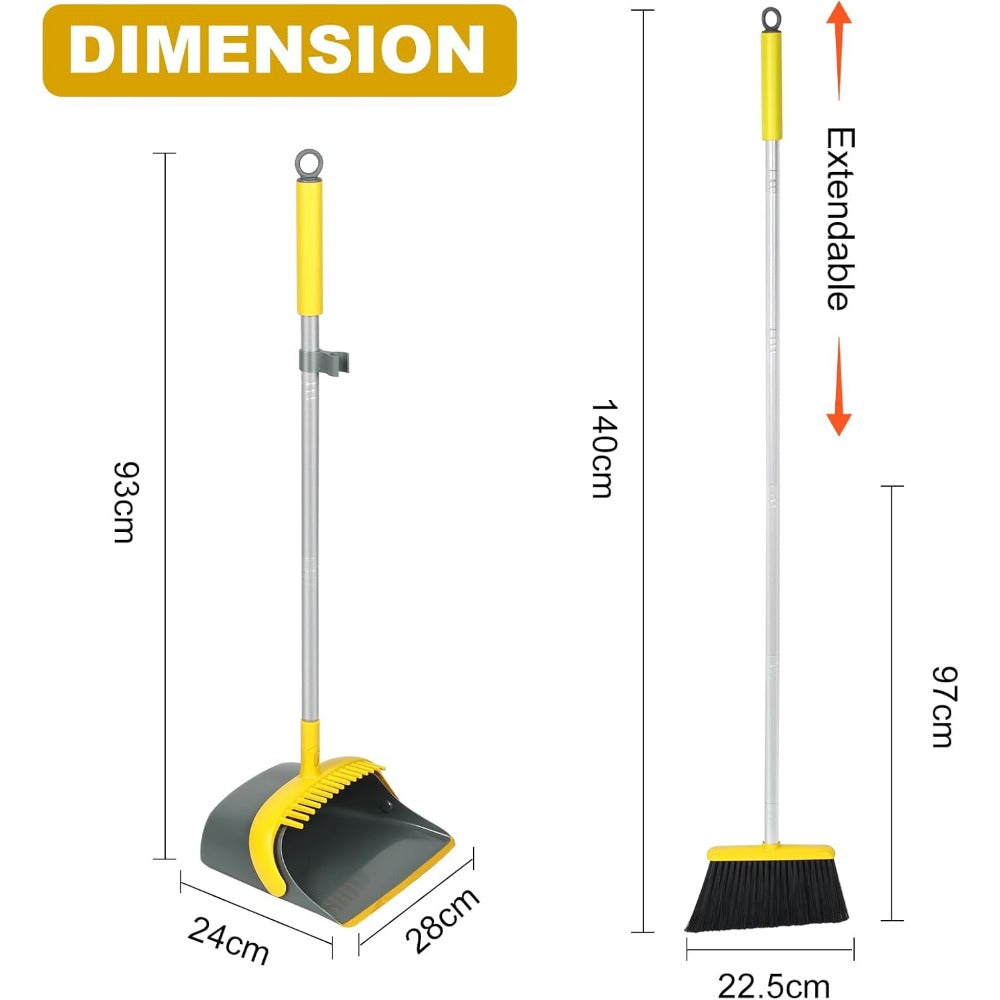 broom and dustpan set with 54 " long handle - Suitable dust pan and brush com image 5
