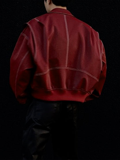 Women s Faux Leather Jacket Stylish Lightweight Zipper Front Long Sleeve Coat f image 3