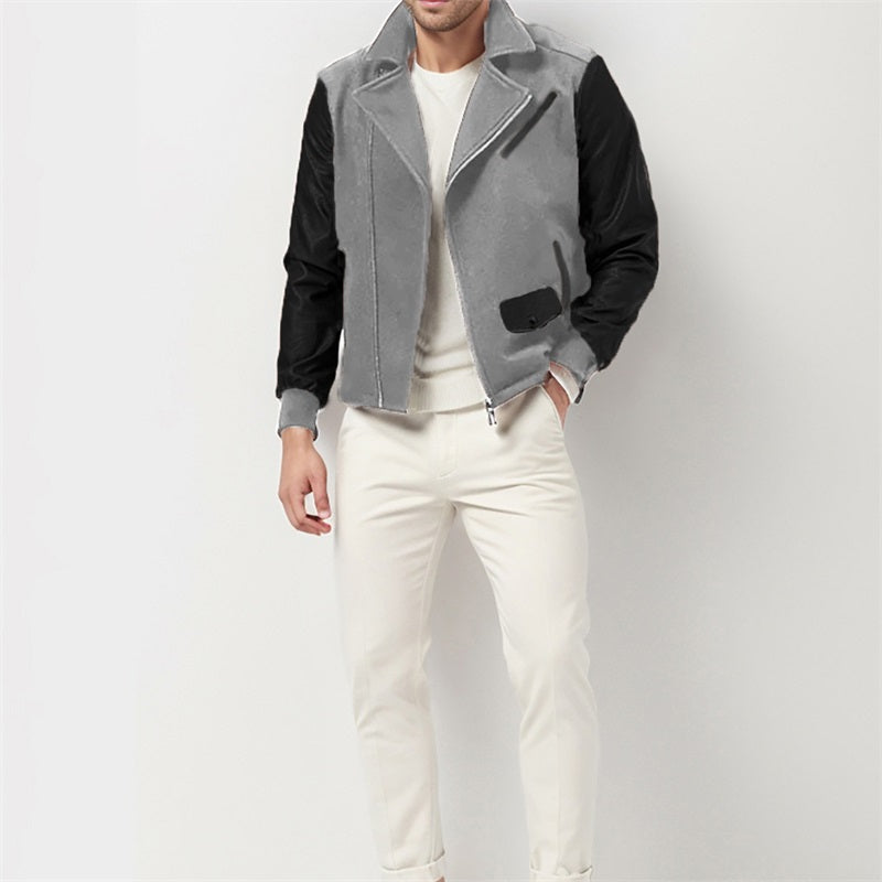 Men s  Fit Quilted Puffer Jacket with Hooded Zip Up Long Sleeve Contrast Color  image 7