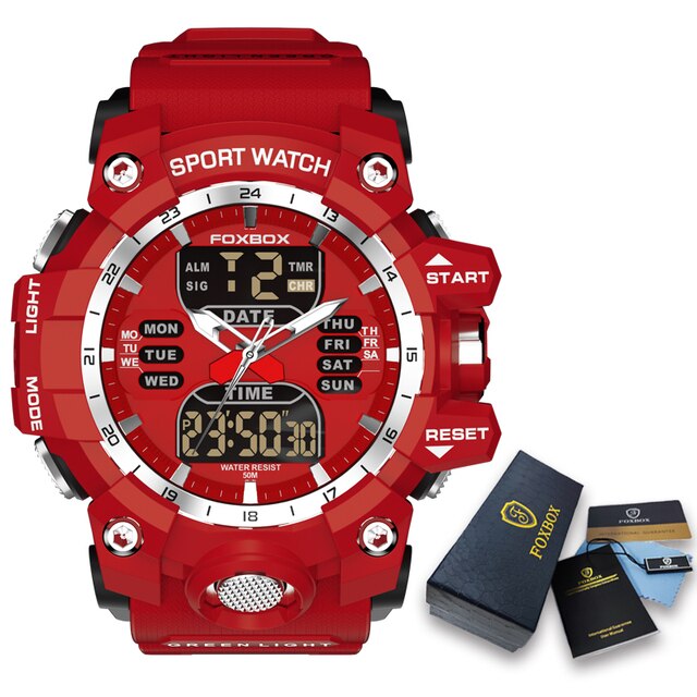 New Men Watch Dual Time LED Digital Watch for Men Waterproof Chronograph Quartz image 3