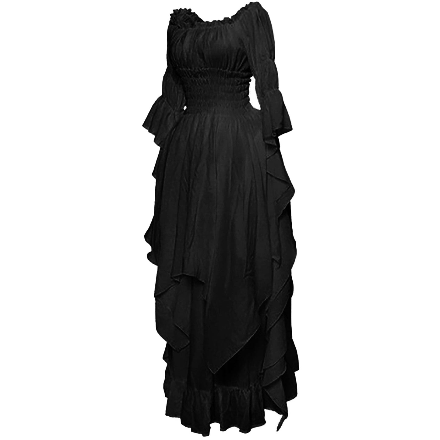 Women's  Maxi Dress Black Red White Gothic Steampunk Sexy Off Shoulder  image 5
