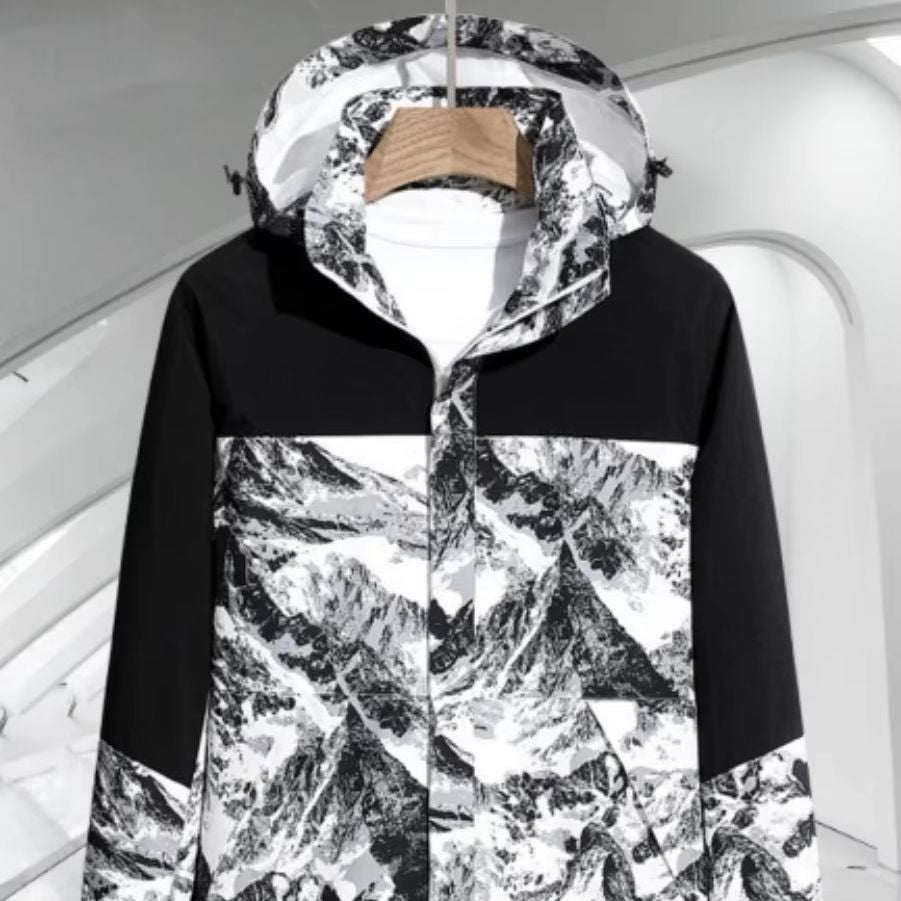 New Men's Hooded Jacket Lightweight Breathable Windproof Waterproof Outdoor Coa image 2
