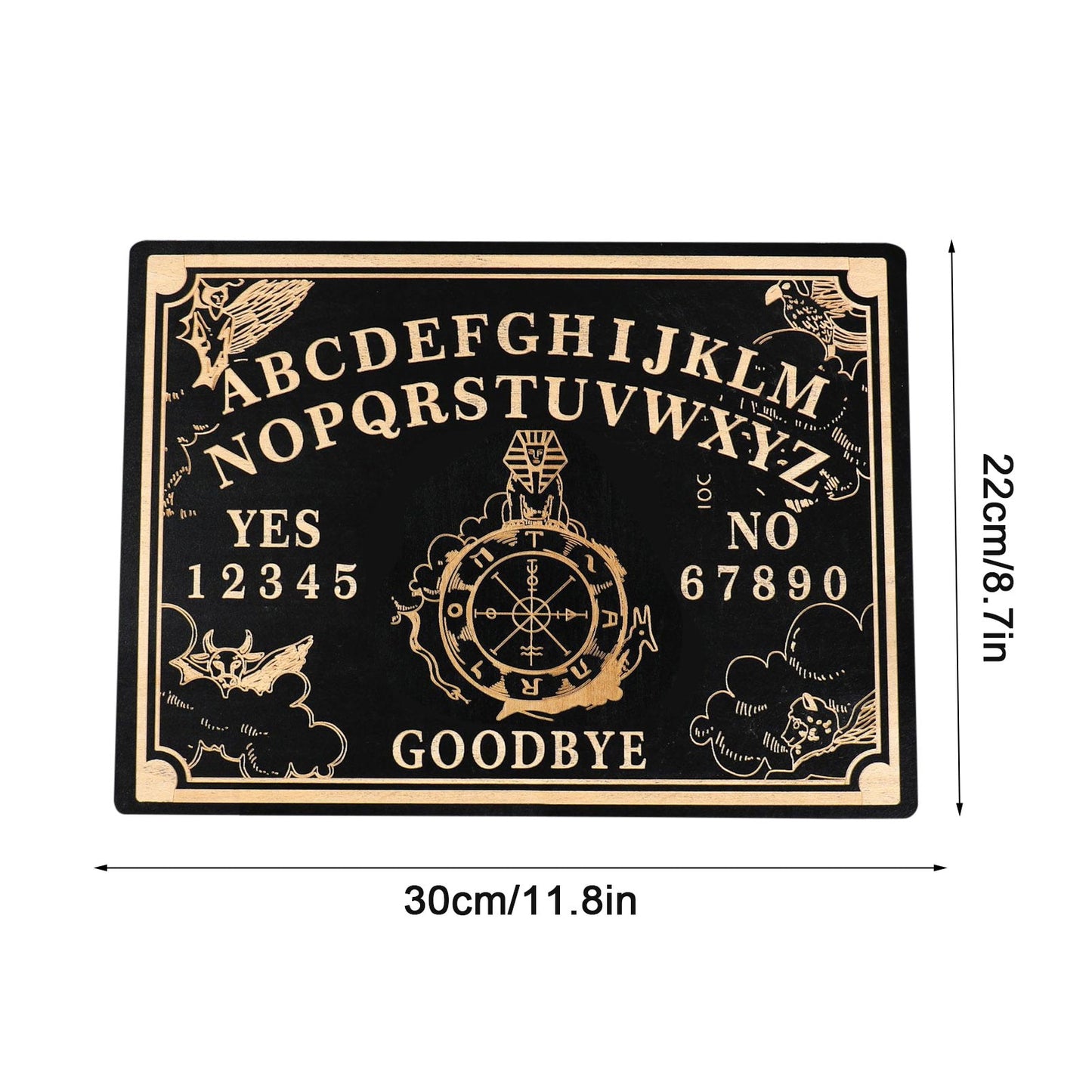 Rectangular Wood Witchcraft Altar Butterfly Compass Plate Dowsing Game Divinati image 9