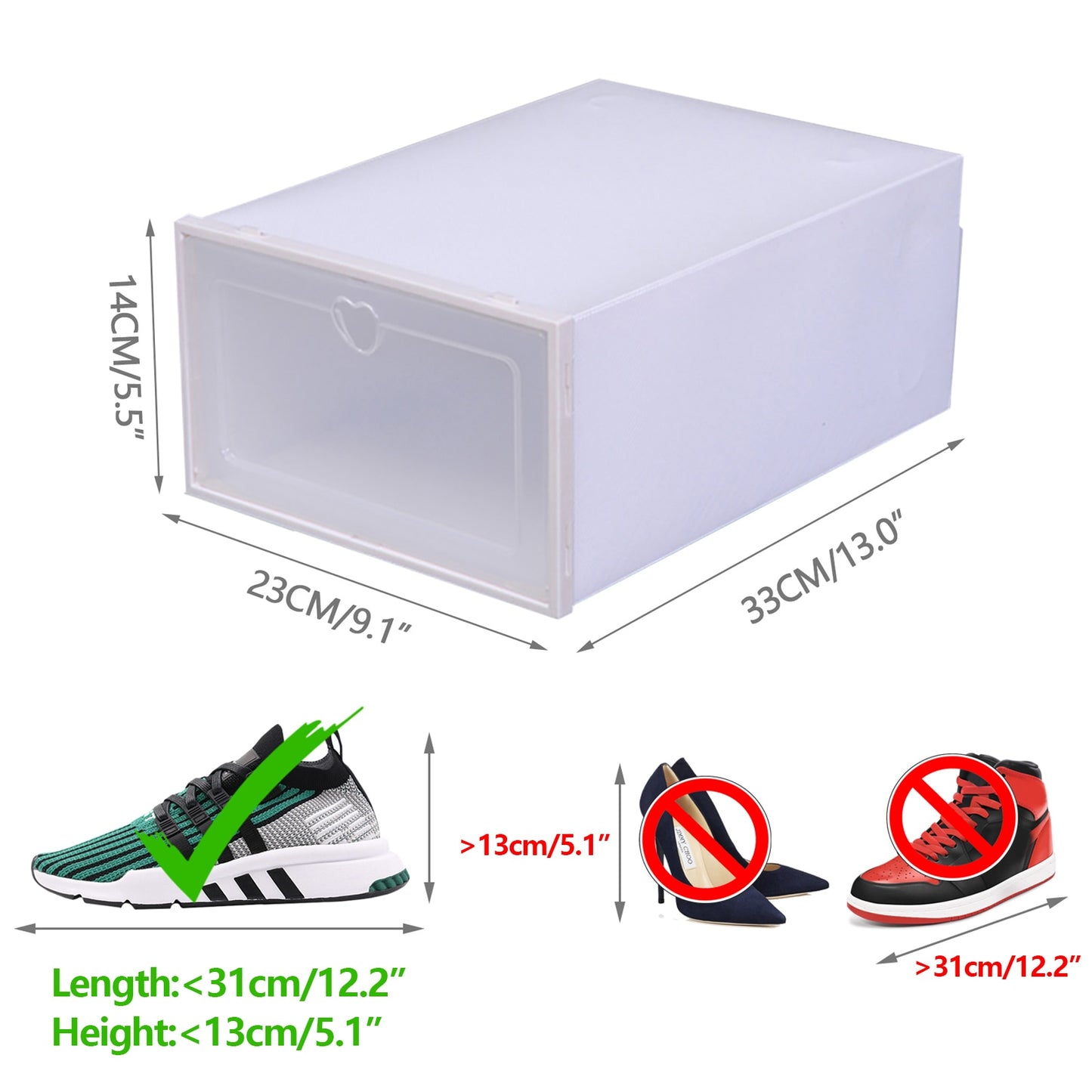 (20) Clear Shoe Storage Boxes Flip Plastic Stackable Sneaker Holder Organizer B image 11