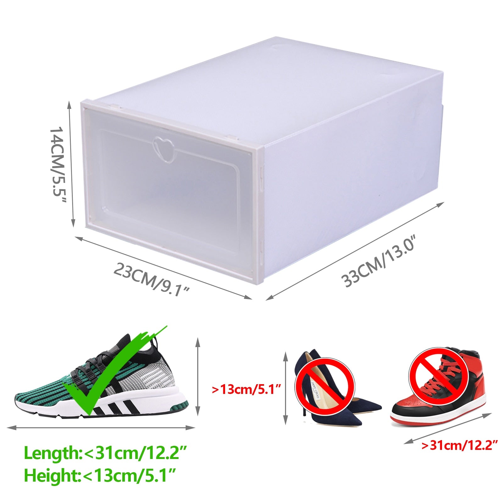 (20) Clear Shoe Storage Boxes Flip Plastic Stackable Sneaker Holder Organizer B image 11