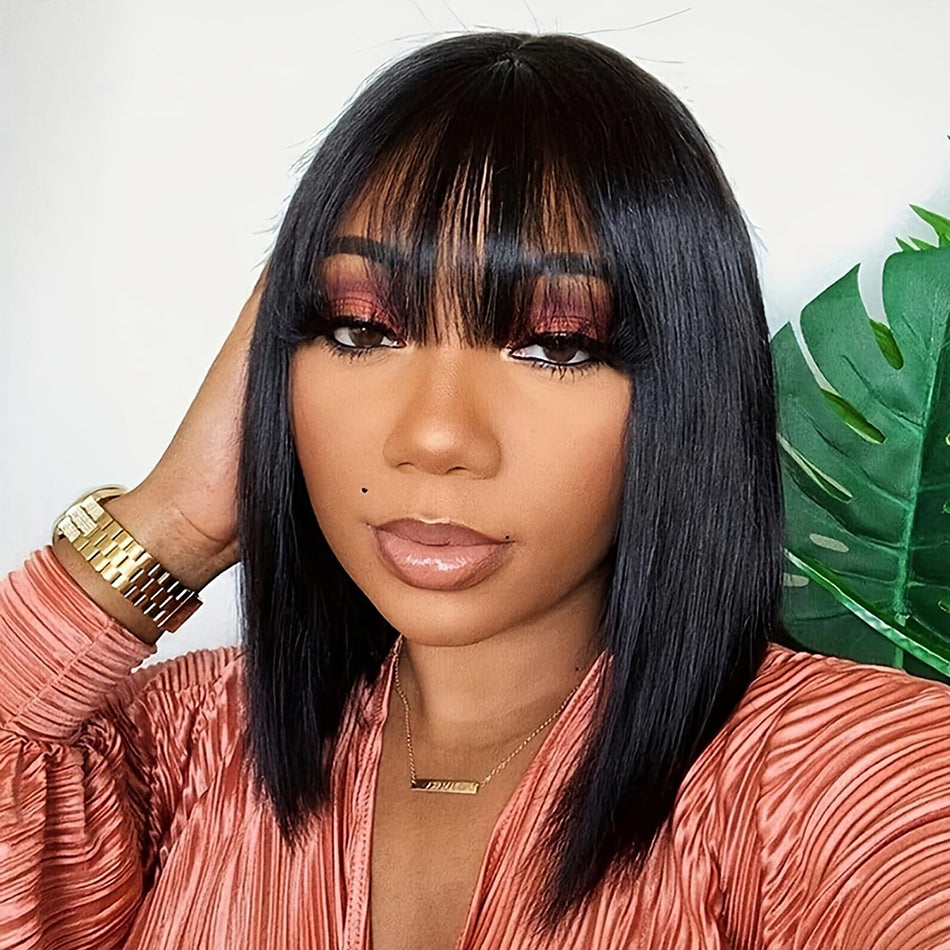 Wiggogo Middle Part 3X1 Hd Lace Wig Short Bob Wigs Bone Straight Human Hair Wig