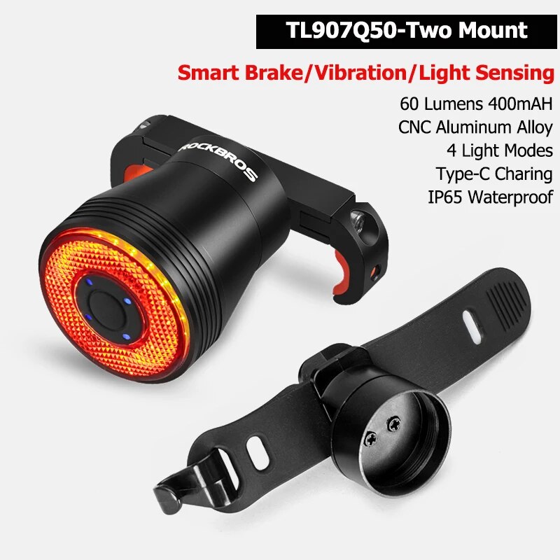 Bicycle Rear Light 5 Light Modes Colorful Lamp Bike Tail Light Aluminu