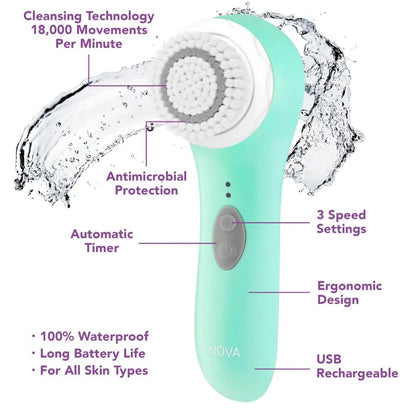 Spa Sciences NOVA - Sonic Facial Cleansing and Exfoliating Device with Antimicr image 5