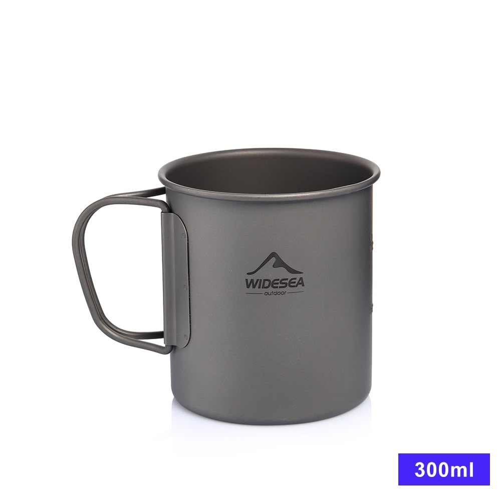 Widesea Camping Mug Titanium Cup Tourist Tableware Picnic Utensils Outdoor Kitc image 5