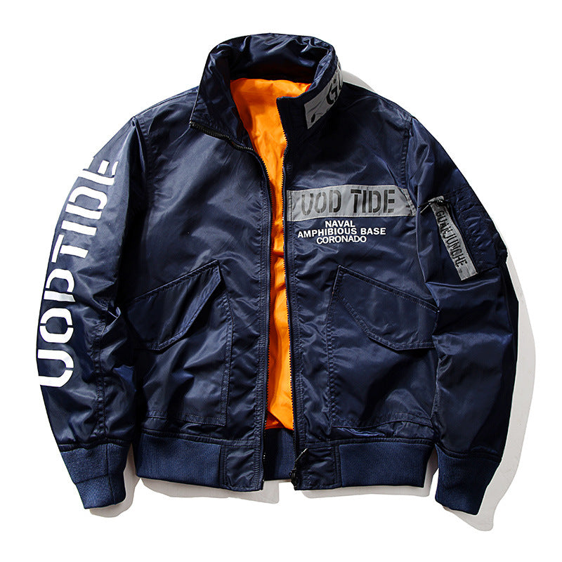 New Hip Hop Jacket Men High Quality Thick Army Navy Military Motorcycle Ma-1 Av image 5