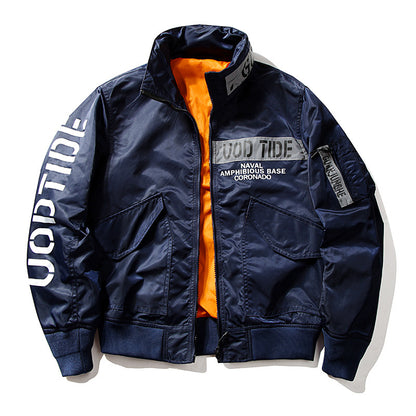 New Hip Hop Jacket Men High Quality Thick Army Navy Military Motorcycle Ma-1 Av image 5
