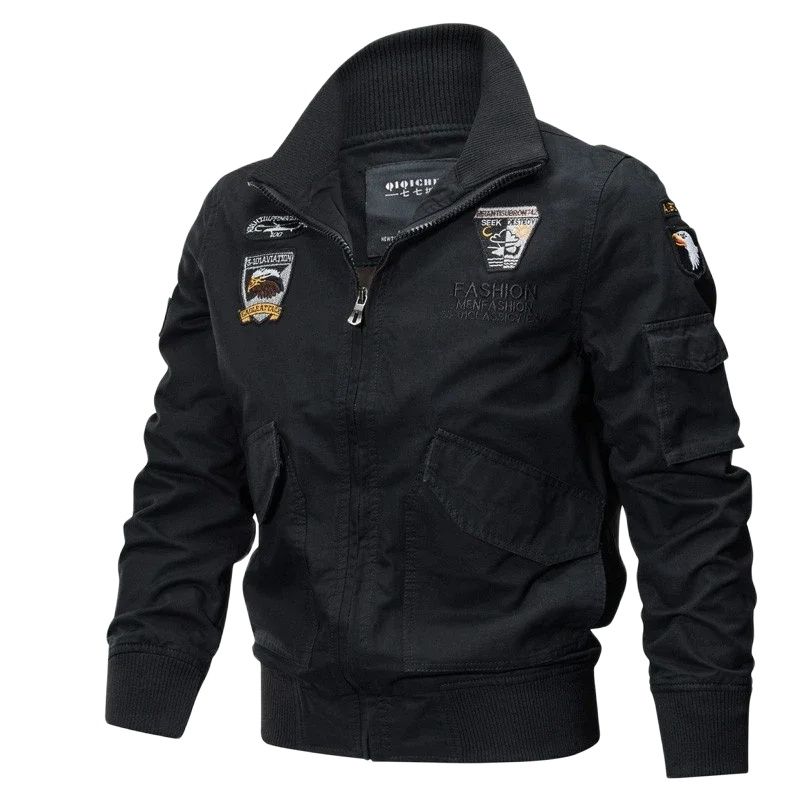 Motorcycle Tactics Jacket Men's Autumn Spring Bomber Cotton Coat Embroidery Airpl