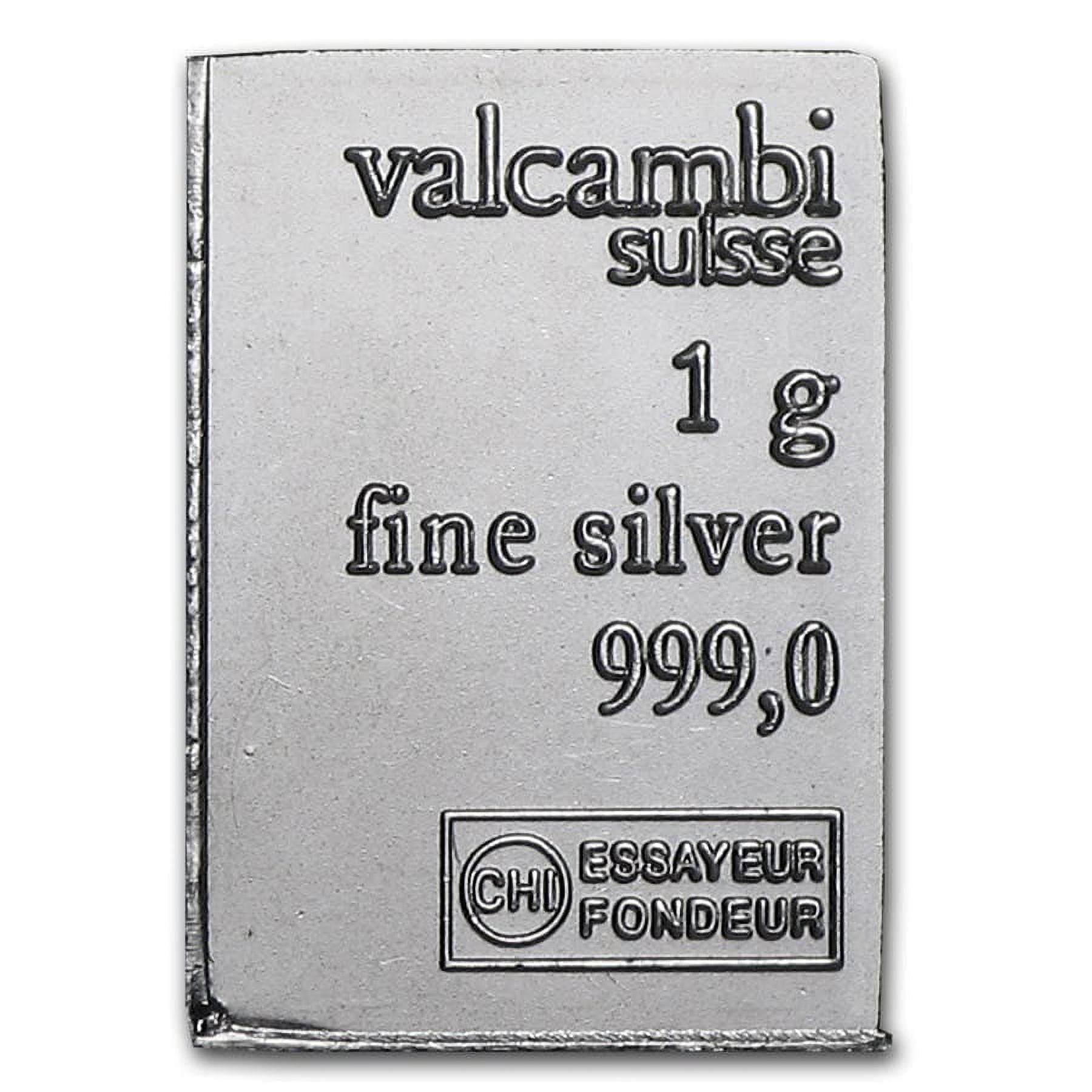 1 gram Silver Bar Valcambi .999 Fine image 0