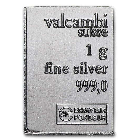 1 gram Silver Bar Valcambi .999 Fine image 0