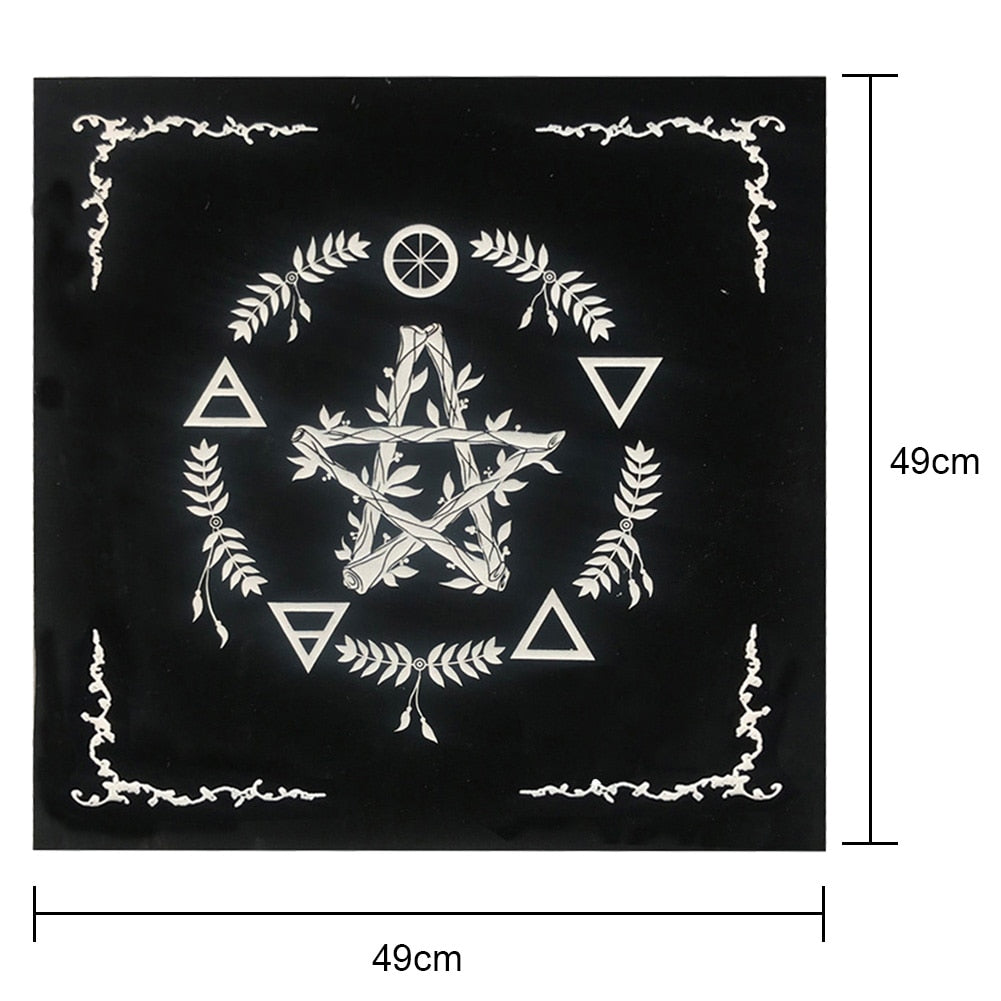 2pcs/set Pentagram Tarot Tablecloth with Bag Velvet Altar Tarot Cloth Pentacles image 2