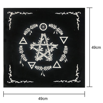 2pcs/set Pentagram Tarot Tablecloth with Bag Velvet Altar Tarot Cloth Pentacles image 2